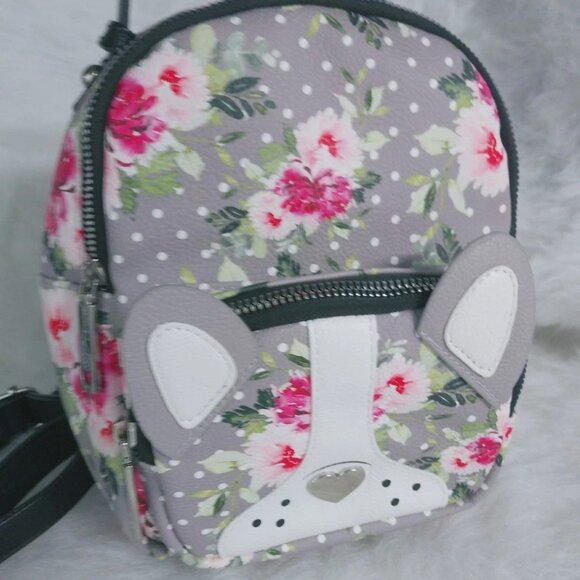 Betsey Johnson French Bulldog Mini Backpack with Matching Credit Card Wallet - Picture 8 of 16